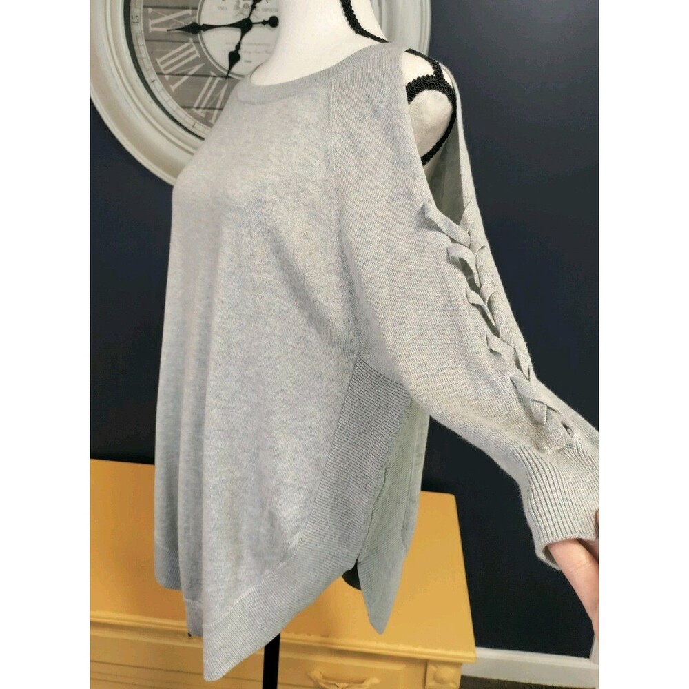 Express Open Shoulder Sweater Women's XS Gray Confetti 3/4 Sleeves Brand New Tag